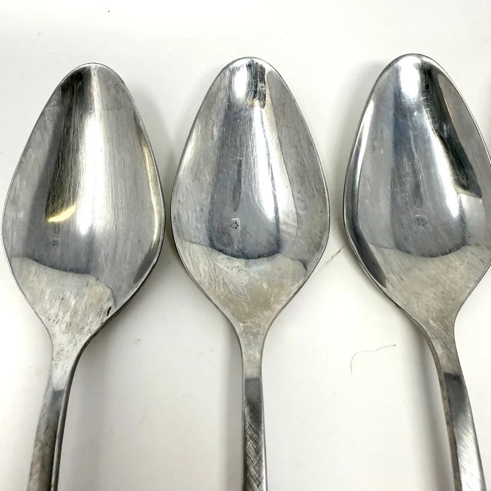 9 International‎ Stainless Steel Deluxe Teaspoons MCM Danish Scroll Flatware Set
